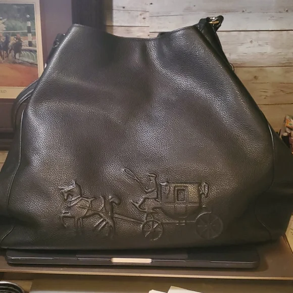 Large coach Edie carriage embossed Satchel - Picture 1 of 4